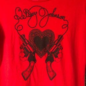 Betsey Johnson Pistol & Heart Vintage Tee Shirt